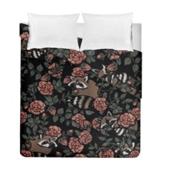 Raccoon Floral Duvet Cover Double Side (full/ Double Size) by BubbSnugg