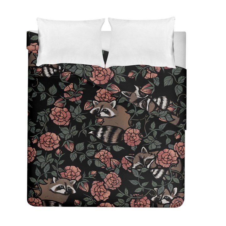 Raccoon Floral Duvet Cover Double Side (Full/ Double Size)