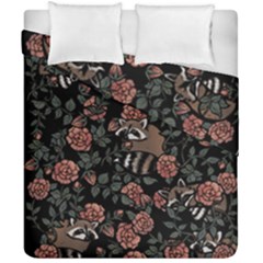 Raccoon Floral Duvet Cover Double Side (california King Size)