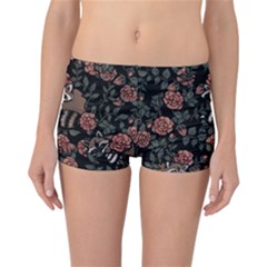 Raccoon Floral Reversible Boyleg Bikini Bottoms by BubbSnugg