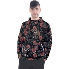 Raccoon Floral Men s Pullover Hoodie by BubbSnugg