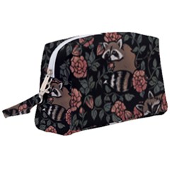 Raccoon Floral Wristlet Pouch Bag (large) by BubbSnugg