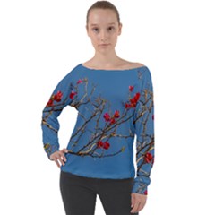 Santa Rita Flower Photo001 Off Shoulder Long Sleeve Velour Top by dflcprintsclothing