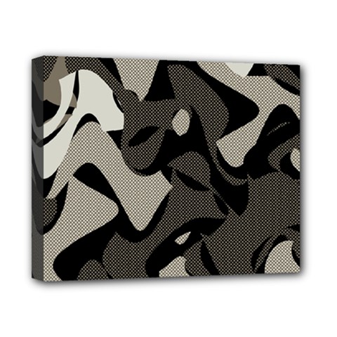 Trippy sepia paint splash, brown, army style camo, dotted abstract pattern Canvas 10  x 8  (Stretched)