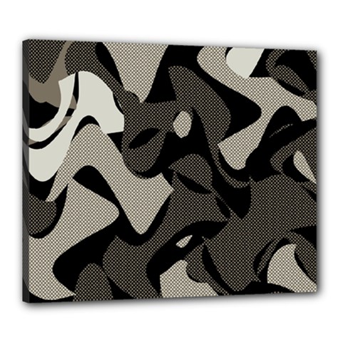 Trippy sepia paint splash, brown, army style camo, dotted abstract pattern Canvas 24  x 20  (Stretched)