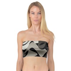 Trippy sepia paint splash, brown, army style camo, dotted abstract pattern Bandeau Top