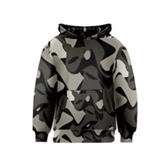 Trippy sepia paint splash, brown, army style camo, dotted abstract pattern Kids  Pullover Hoodie