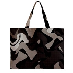 Trippy sepia paint splash, brown, army style camo, dotted abstract pattern Zipper Mini Tote Bag