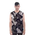 Trippy sepia paint splash, brown, army style camo, dotted abstract pattern Men s Basketball Tank Top View1