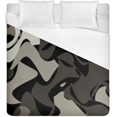 Trippy sepia paint splash, brown, army style camo, dotted abstract pattern Duvet Cover (King Size)