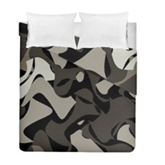 Trippy sepia paint splash, brown, army style camo, dotted abstract pattern Duvet Cover Double Side (Full/ Double Size)