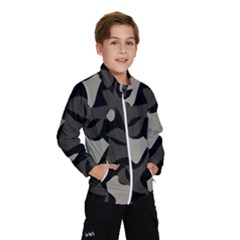 Trippy sepia paint splash, brown, army style camo, dotted abstract pattern Kids  Windbreaker