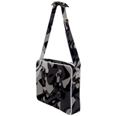 Trippy sepia paint splash, brown, army style camo, dotted abstract pattern Cross Body Office Bag