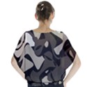 Trippy sepia paint splash, brown, army style camo, dotted abstract pattern Batwing Chiffon Blouse View2