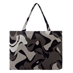 Trippy sepia paint splash, brown, army style camo, dotted abstract pattern Medium Tote Bag