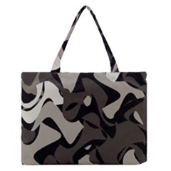 Trippy sepia paint splash, brown, army style camo, dotted abstract pattern Zipper Medium Tote Bag