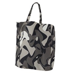 Trippy sepia paint splash, brown, army style camo, dotted abstract pattern Giant Grocery Tote