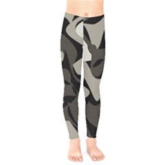 Trippy sepia paint splash, brown, army style camo, dotted abstract pattern Kids  Leggings