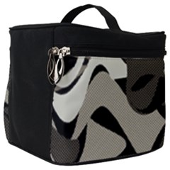 Trippy sepia paint splash, brown, army style camo, dotted abstract pattern Make Up Travel Bag (Big)