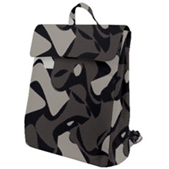 Trippy sepia paint splash, brown, army style camo, dotted abstract pattern Flap Top Backpack