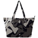 Trippy sepia paint splash, brown, army style camo, dotted abstract pattern Full Print Shoulder Bag View1