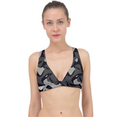 Trippy sepia paint splash, brown, army style camo, dotted abstract pattern Classic Banded Bikini Top