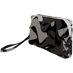 Trippy sepia paint splash, brown, army style camo, dotted abstract pattern Wristlet Pouch Bag (Small)