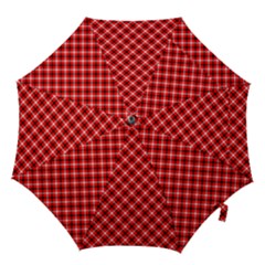 Three Color Tartan, Red Grey, Black Buffalo Plaid Theme Hook Handle Umbrellas (small) by Casemiro