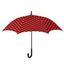 Three color tartan, red grey, black buffalo plaid theme Hook Handle Umbrellas (Small) View3