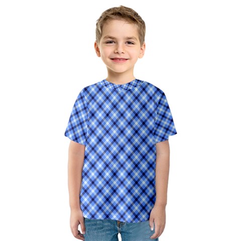 Retro Style Pattern, Scottish Tartan, Buffalo Plaid Theme Kids  Sport Mesh Tee by Casemiro