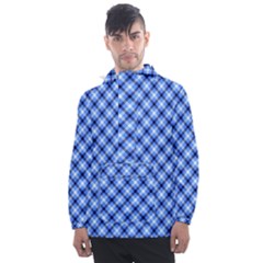 Retro Style Pattern, Scottish Tartan, Buffalo Plaid Theme Men s Front Pocket Pullover Windbreaker by Casemiro