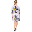 Roseanne Chicken, Retro Chickens Quarter Sleeve Front Wrap Dress View2