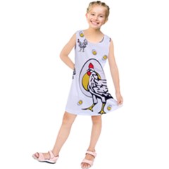 Roseanne Chicken, Retro Chickens Kids  Tunic Dress by EvgeniaEsenina