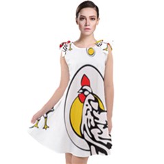 Roseanne Chicken, Retro Chickens Tie Up Tunic Dress by EvgeniaEsenina