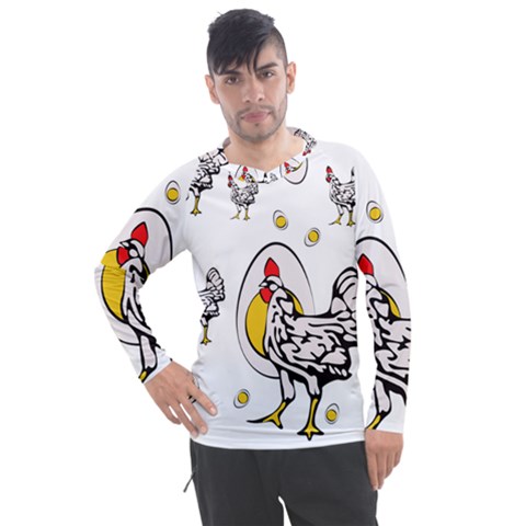 Roseanne Chicken, Retro Chickens Men s Pique Long Sleeve Tee by EvgeniaEsenina