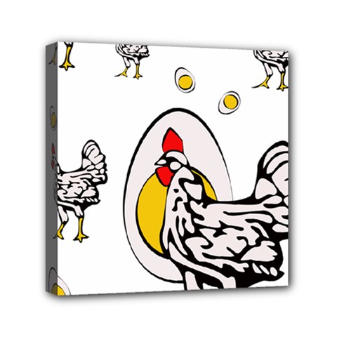 Roseanne Chicken Mini Canvas 6  X 6  (stretched) by EvgeniaEsenina