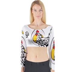 Roseanne Chicken Long Sleeve Crop Top by EvgeniaEsenina