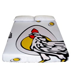 Roseanne Chicken, Retro Chickens Fitted Sheet (king Size) by EvgeniaEsenina