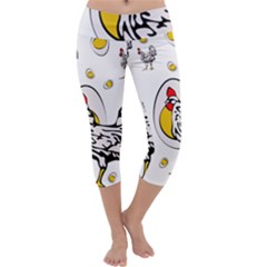 Roseanne Chicken, Retro Chickens Capri Yoga Leggings