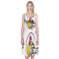 Roseanne Chicken Midi Sleeveless Dress by EvgeniaEsenina