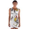 Roseanne Chicken, Retro Chickens Wrap Front Bodycon Dress View1