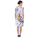 Roseanne Chicken, Retro Chickens Short Sleeve Front Wrap Dress View2