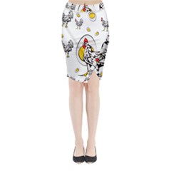 Roseanne Chicken, Retro Chickens Midi Wrap Pencil Skirt by EvgeniaEsenina