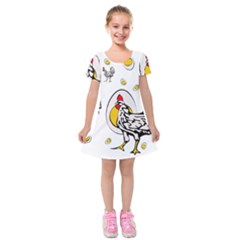 Roseanne Chicken Kids  Short Sleeve Velvet Dress by EvgeniaEsenina