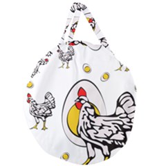 Roseanne Chicken Giant Round Zipper Tote by EvgeniaEsenina