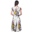 Roseanne Chicken, Retro Chickens Cap Sleeve Wrap Front Dress View2