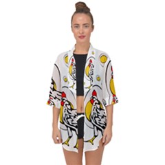 Roseanne Chicken Open Front Chiffon Kimono by EvgeniaEsenina