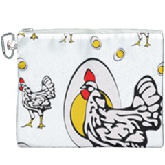 Roseanne Chicken, Retro Chickens Canvas Cosmetic Bag (xxxl) by EvgeniaEsenina