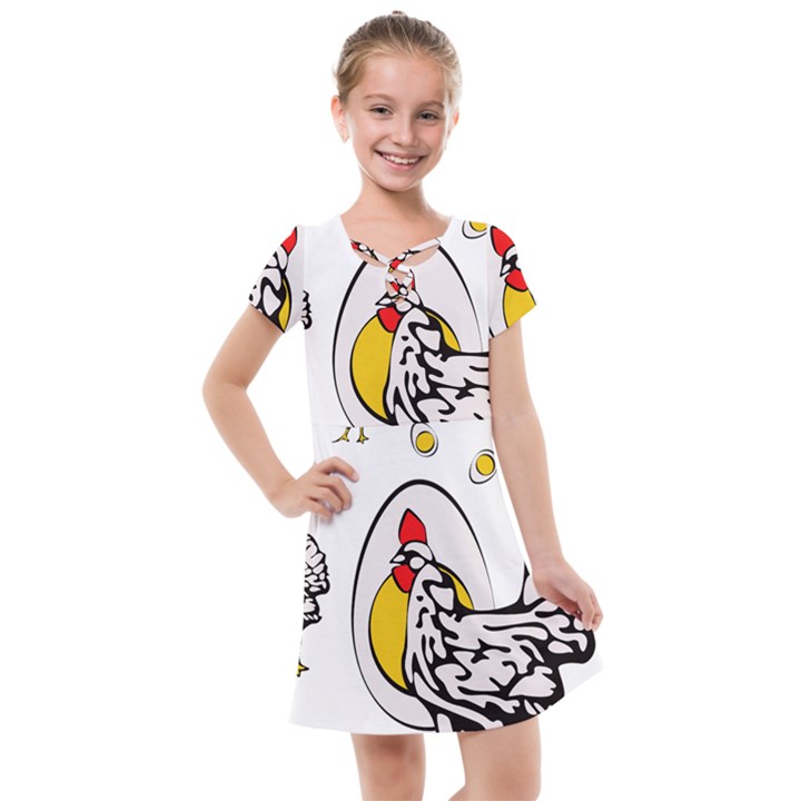 Roseanne Chicken Kids  Cross Web Dress