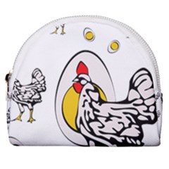 Roseanne Chicken Horseshoe Style Canvas Pouch by EvgeniaEsenina